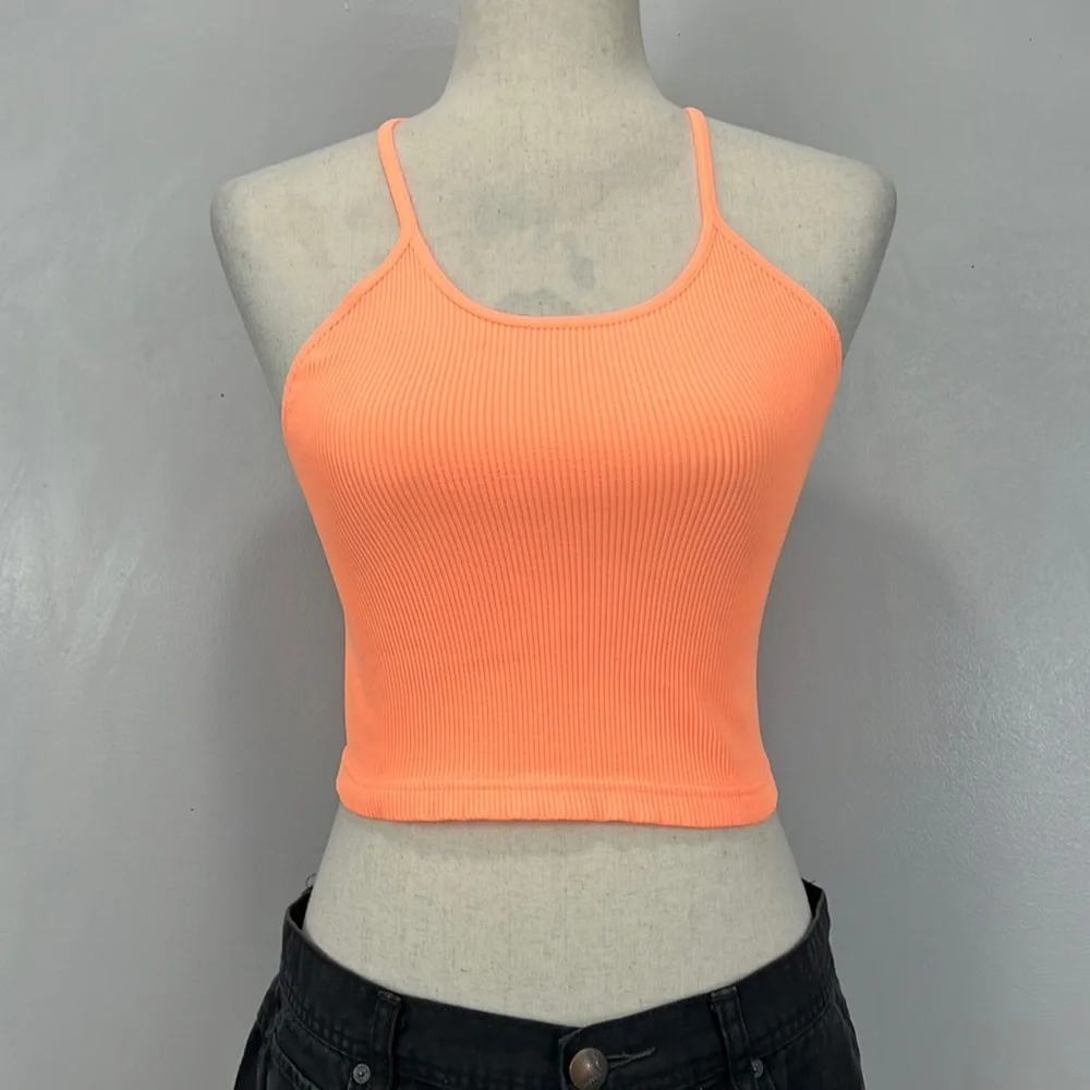 Free People Movement Neon Orange Cropped Top - Picture 1 of 6
